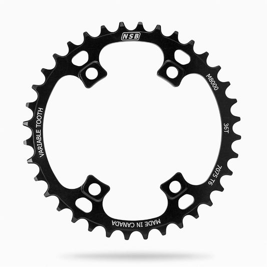 NSB Variable Tooth Chainring, 96BCD, 36T, Black