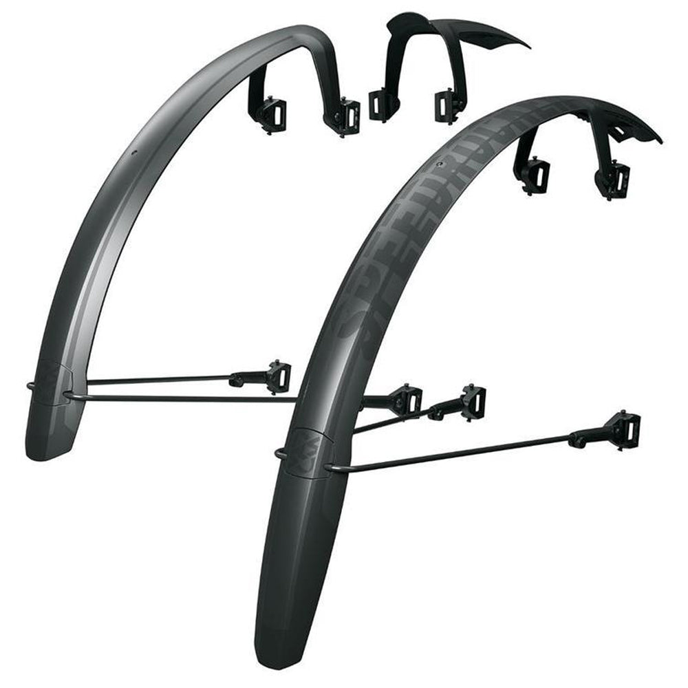 SKS Speedrocker XL Gravel Fender Set, Clip-on, 27.5" & 29", Max Tire Width 52mm, Black