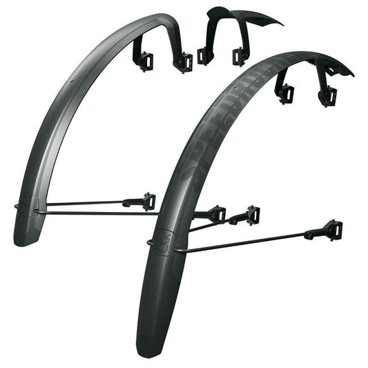 SKS Speedrocker XL Gravel Fender Set, Clip-on, 27.5" & 29", Max Tire Width 52mm, Black